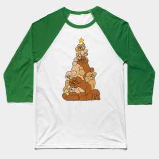 Christmas Tree Poodle Baseball T-Shirt